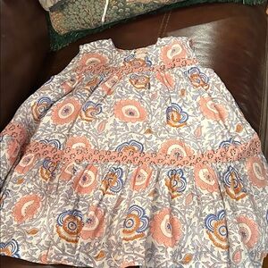 Pink Chicken Floral Kids Dress - Pink, Blue, Orange